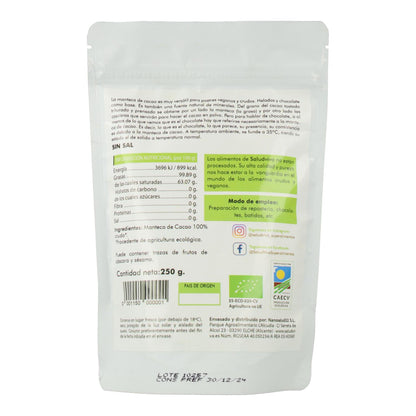 Manteca de cacao en obleas ECO 250 g, Salud Viva