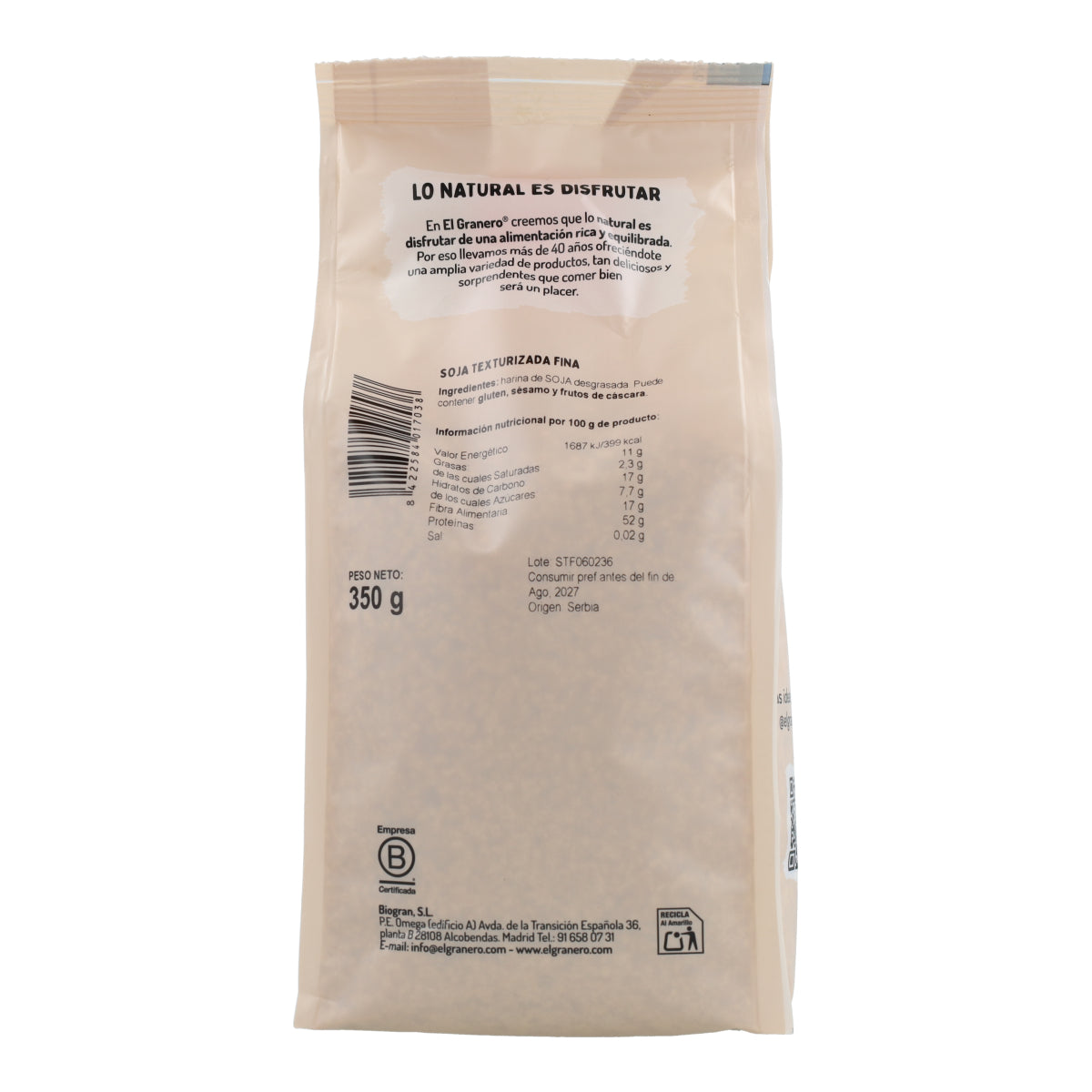 Fijne getextureerde soja 350 g El Granero