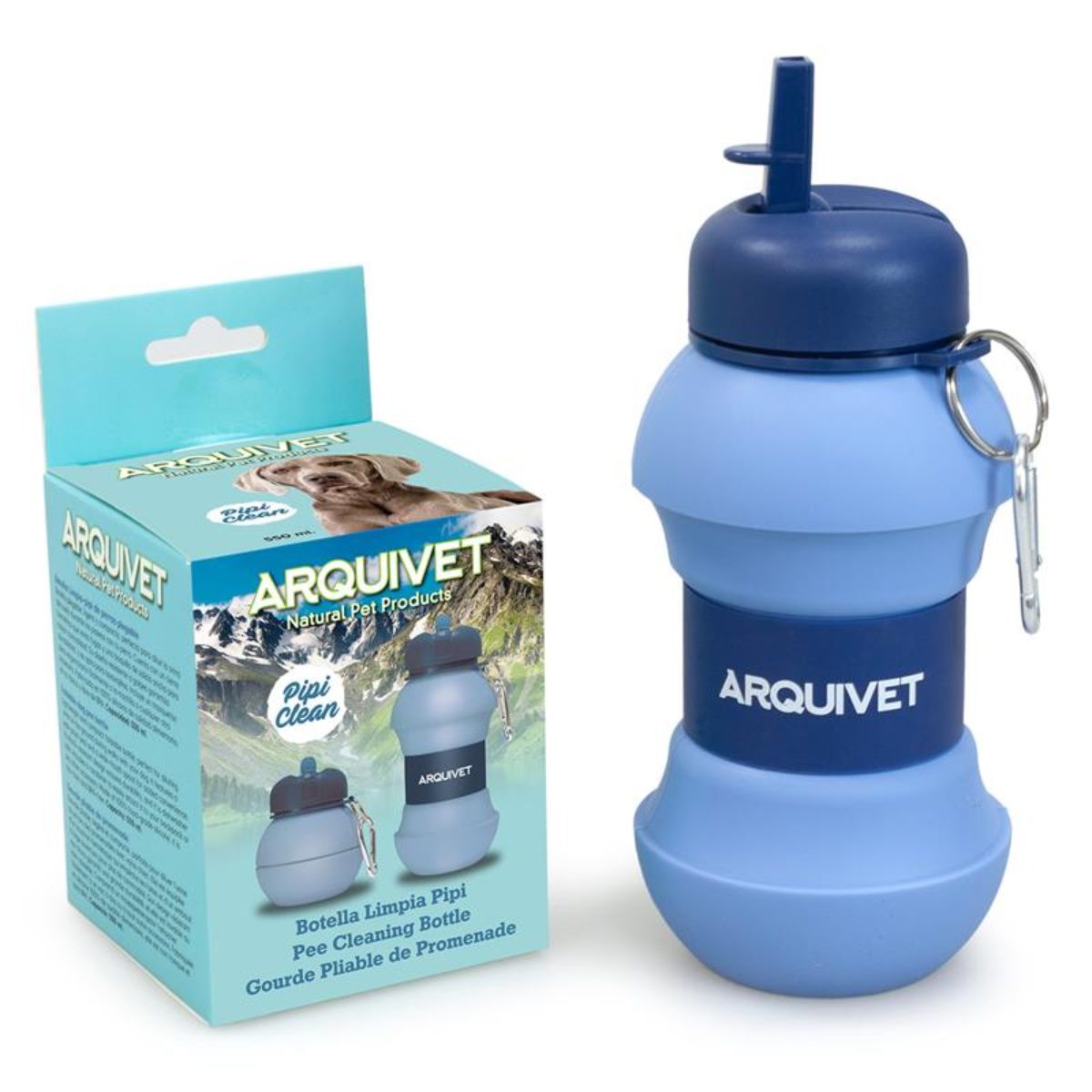 Limpia Pipi Arquivet 550 ml Botella plegable portátil limpia pipi mascotas