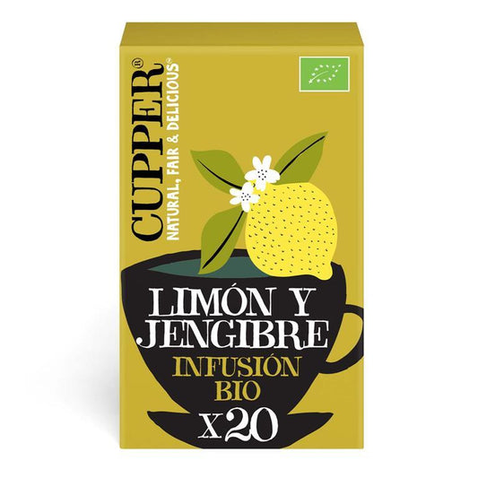 Infusión Supreme Limón y Jengibre Bio Cupper 20 bolsitas
