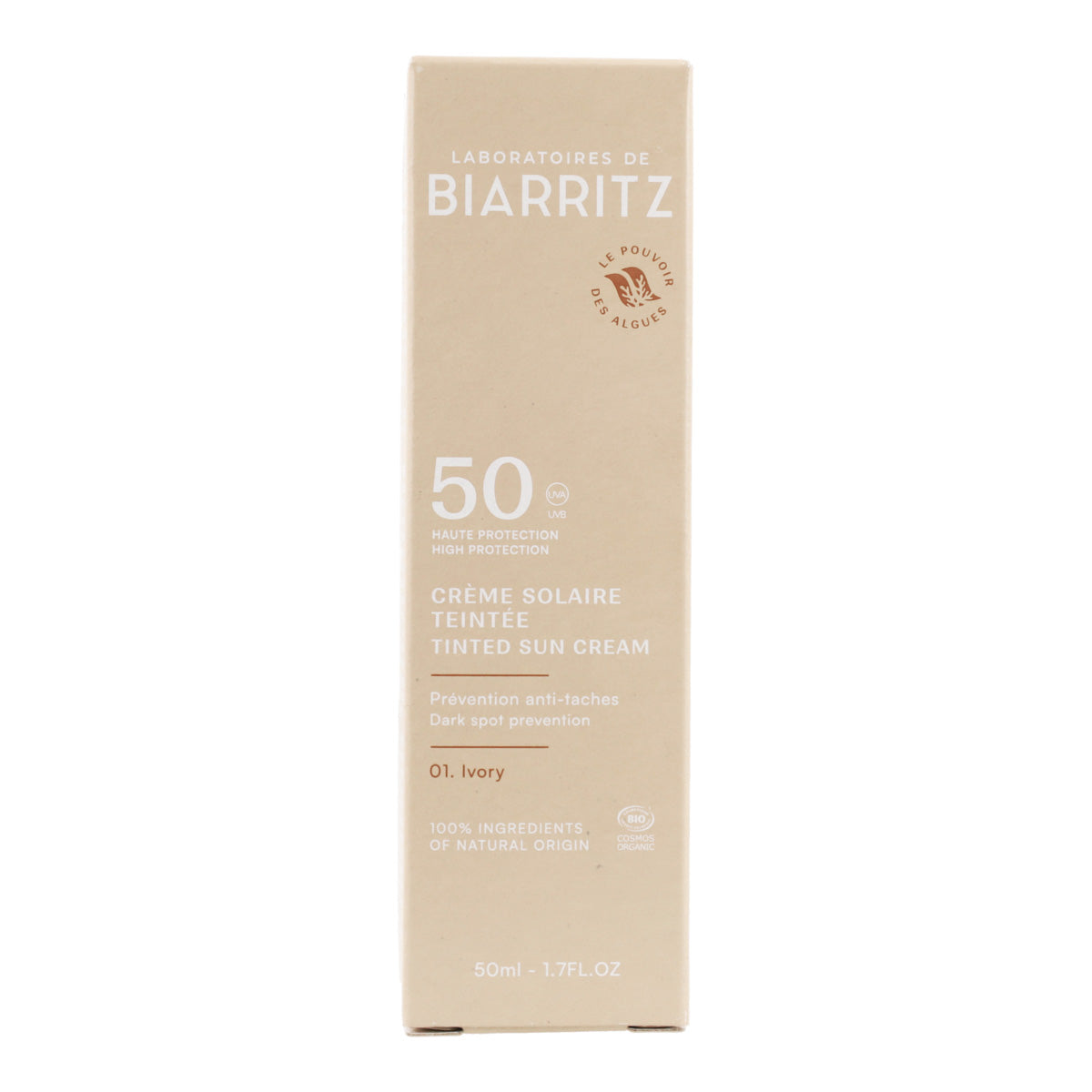 Ivoorwitte gezichtscrème spf 50 Biarritz