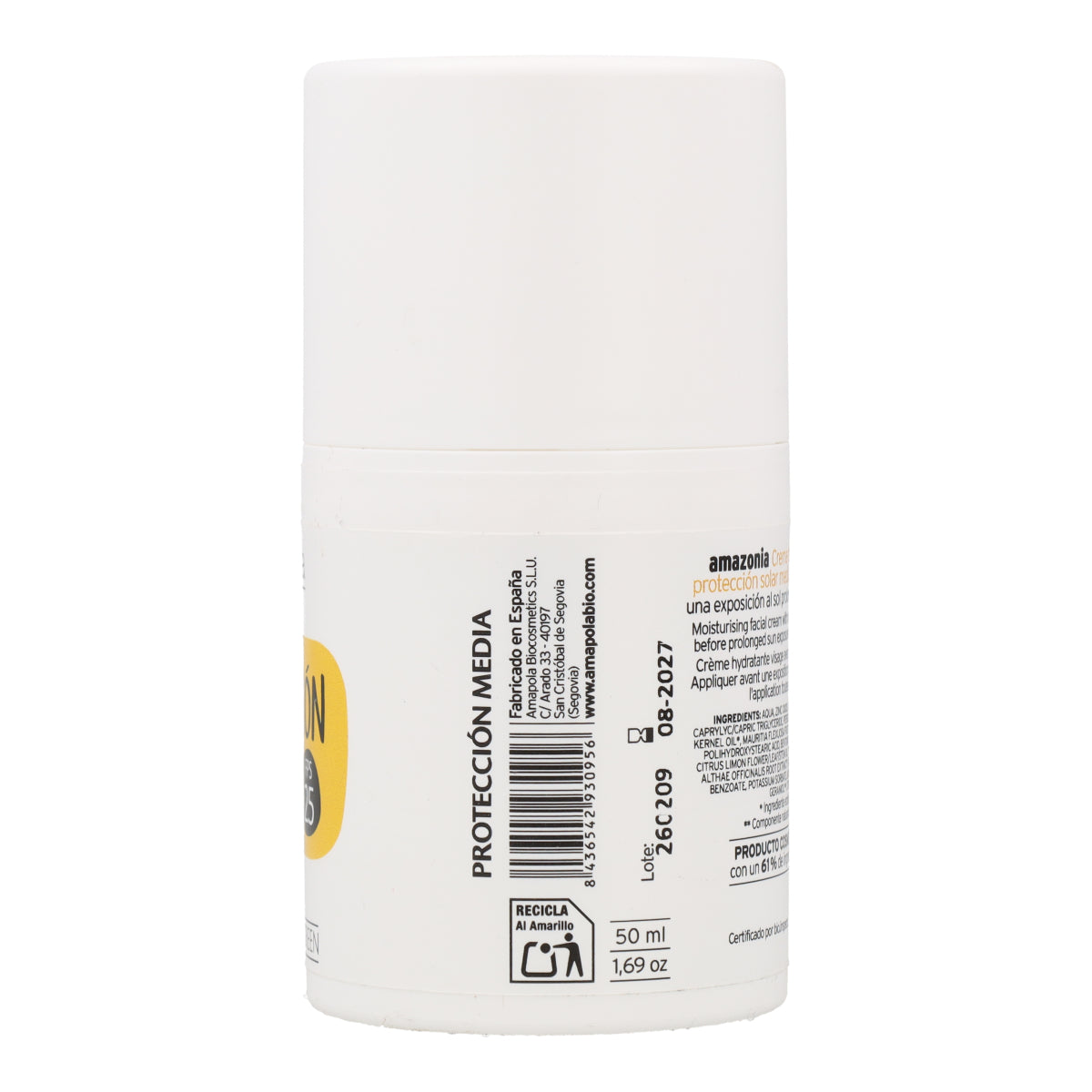 Zonnebrandcrème voor het gezicht SPF 25 Amazonia Amapola 50 ml