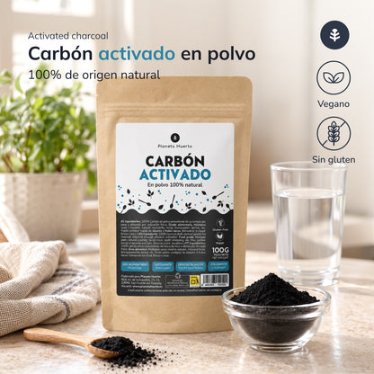 Plantaardig actief koolpoeder Planeta Huerto 100 g