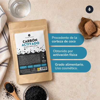 Plantaardig actief koolpoeder Planeta Huerto 100 g