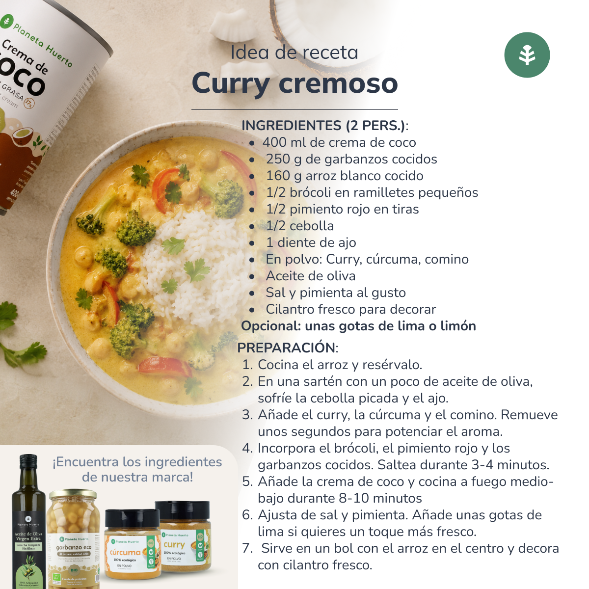 Kokosnootcrème ECO Planeta Huerto 400 ml