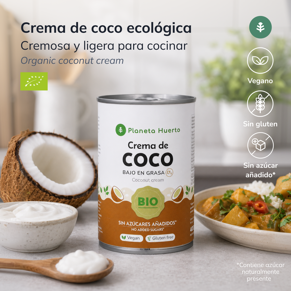 Kokosnootcrème ECO Planeta Huerto 400 ml