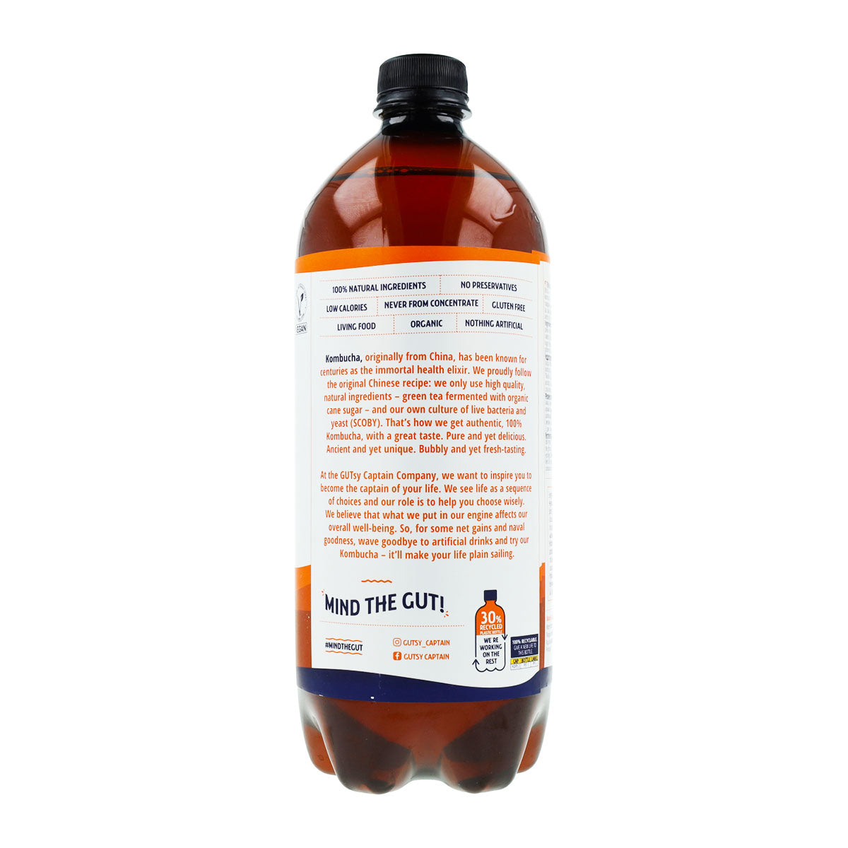 Kombucha-drank BIO Gember en Citroen Captain Kombucha 1 L