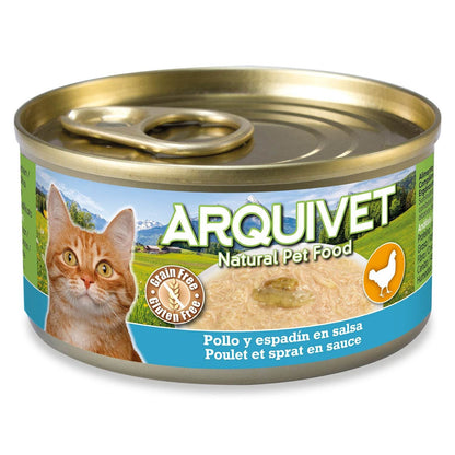 Pollo y espadín en salsa Arquivet 80 g Comida húmeda para gatos