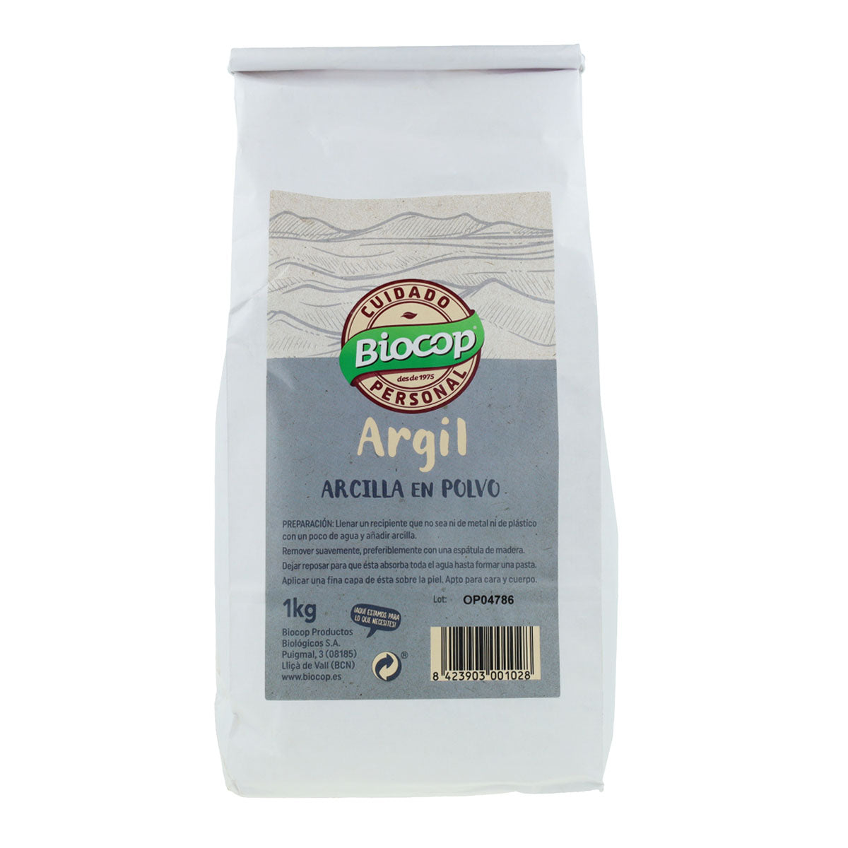 Witte klei Argil Biocop, 1 kg