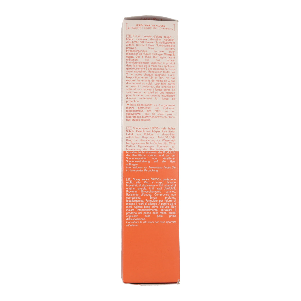 Zonnebrandspray voor gezicht en lichaam spf 50+ Biarritz 150 ml