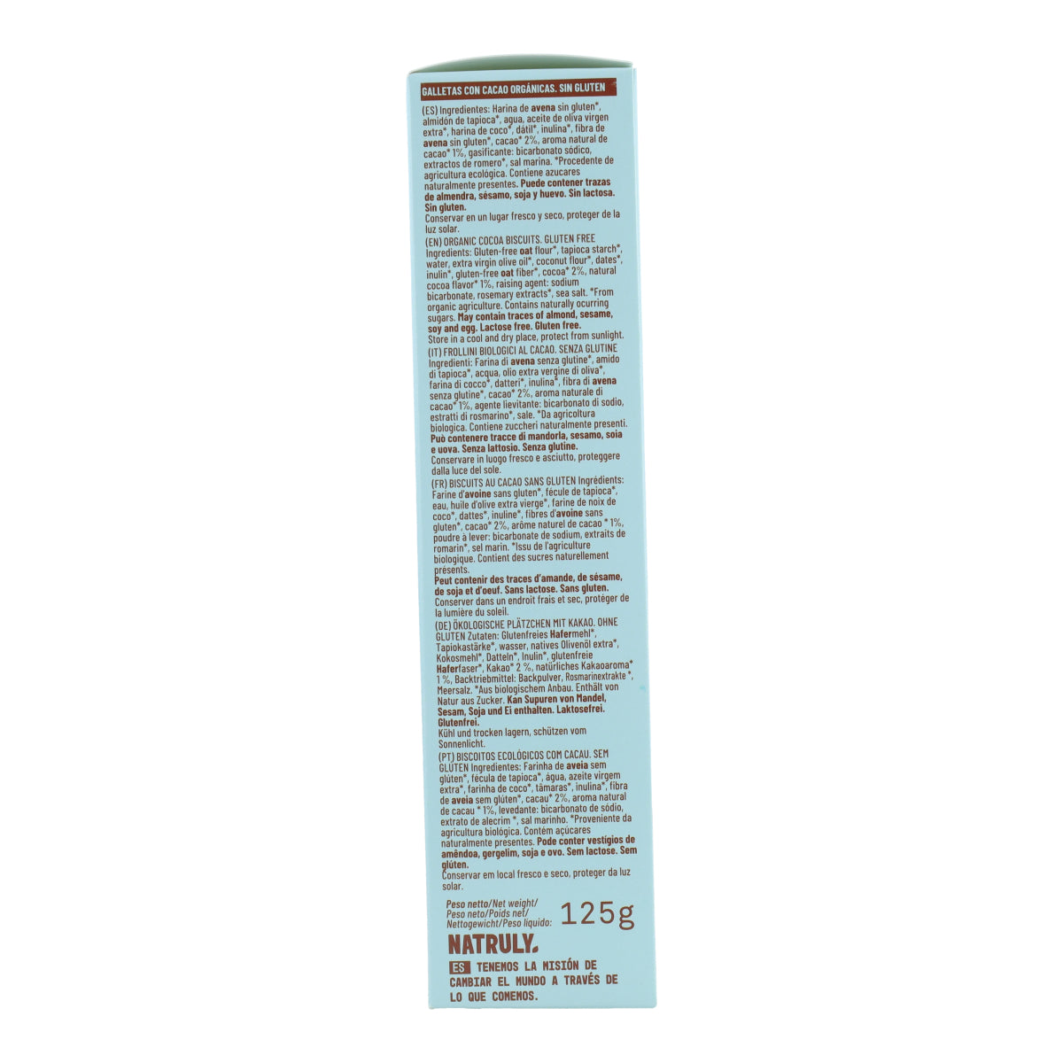 Biologische cacaokoekjes Natruly 125 g