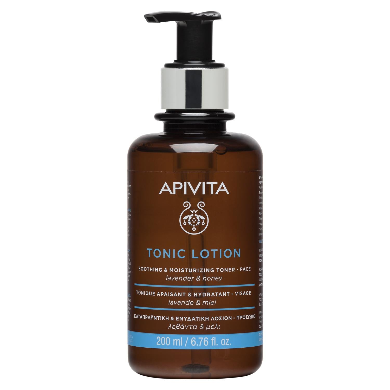 Loción tónica facial 2 en 1 con lavanda y miel 200 ml Apivita