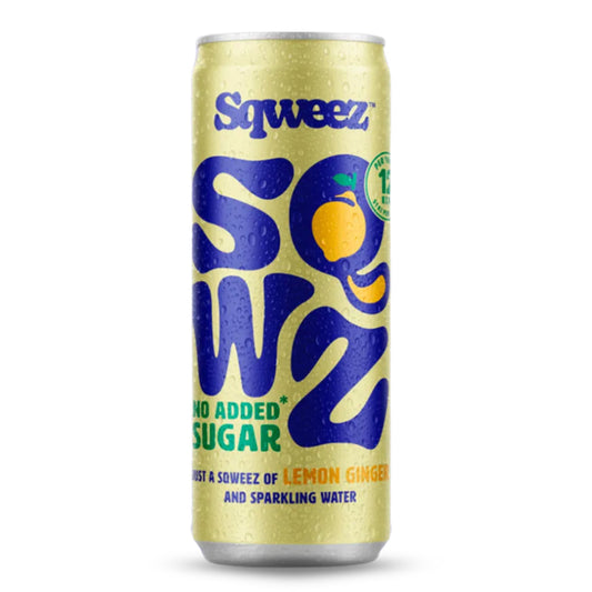 Bebida sabor jengibre limón baja en calorías SQWZ 250ml