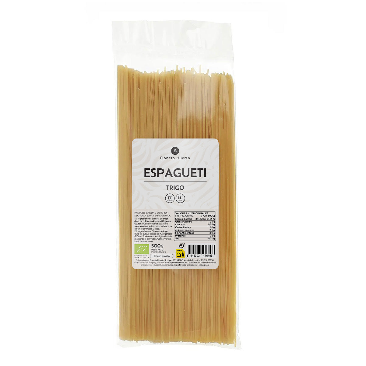 Spaghetti van tarwe ECO Planeta Huerto 500gr