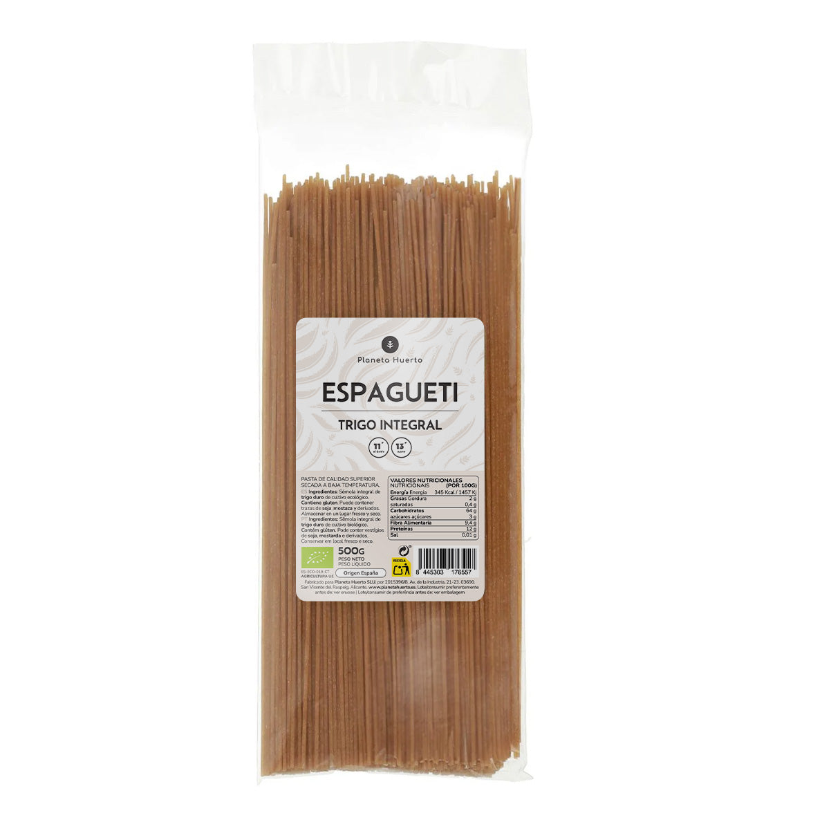 Volkoren spaghetti ECO Planeta Huerto 500gr
