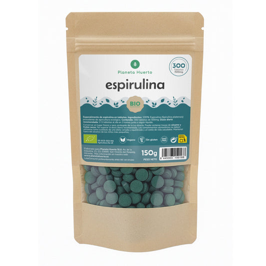 Biologische spirulina 500mg Planet Orchard 300 tabletten