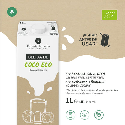 Pack 12x Bebida de Coco Eco Planeta Huerto 1L