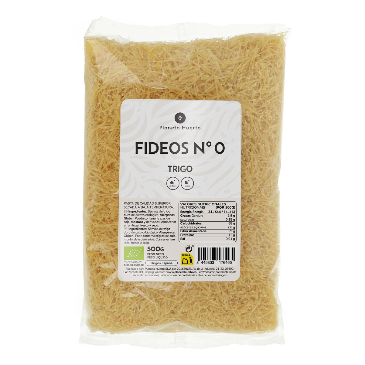 Noedels nº0 van tarwe ECO Planeta Huerto 500gr