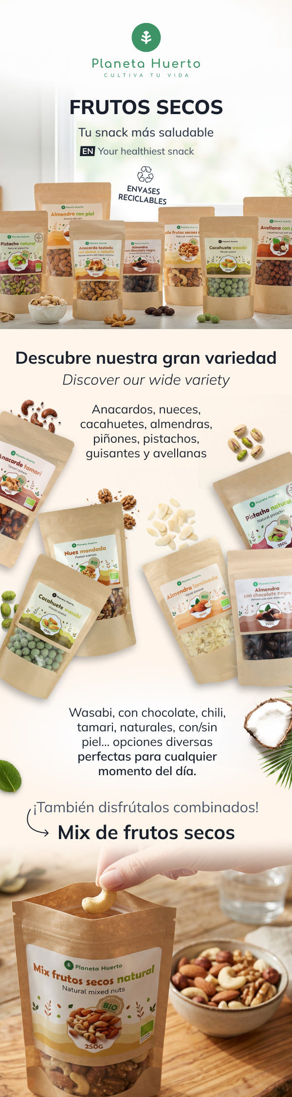 Pistachenoten in de dop, geroosterd en gezouten ECO Planeta Huerto 250 g