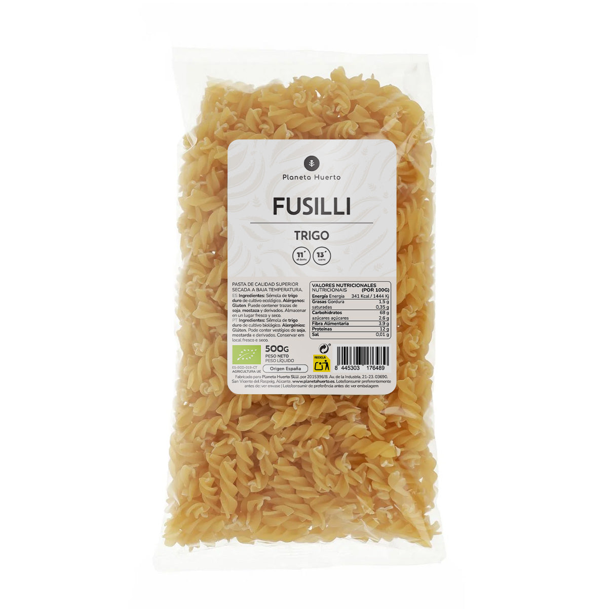 Fussilli van tarwe ECO Planeta Huerto 500gr