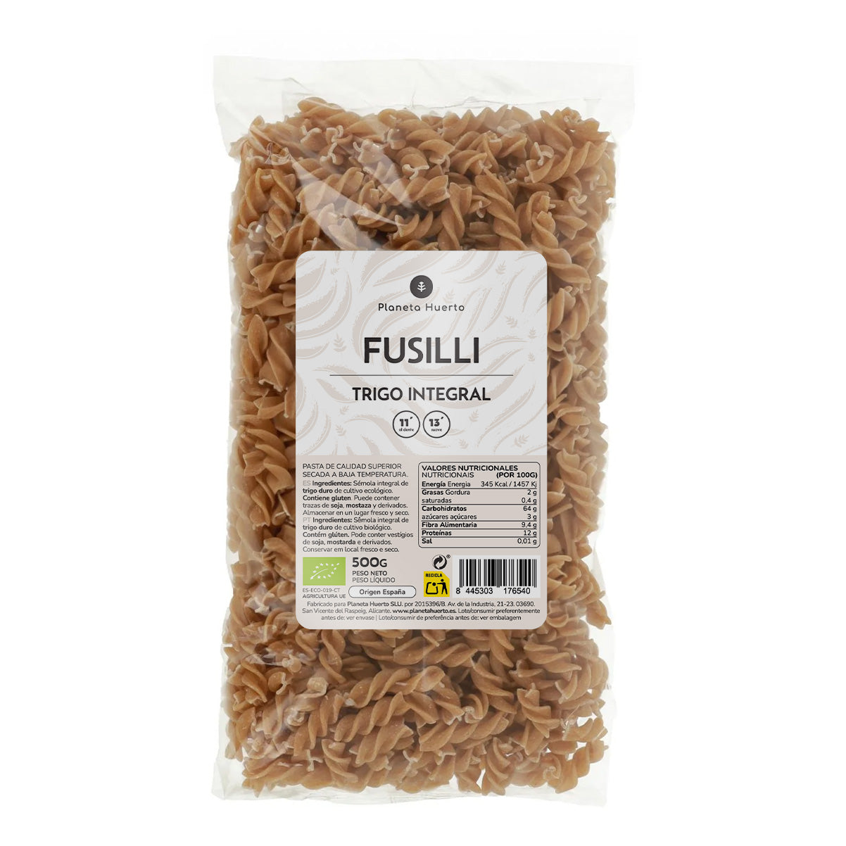 Volkoren fussilli ECO Planeta Huerto 500gr