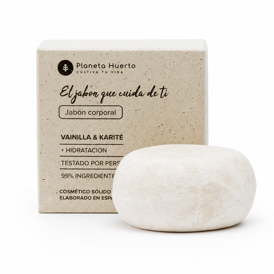 Vanille en Sheaboter Vaste Lichaamszeep Planeta Huerto 85 gr
