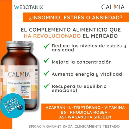 Ashwaganda Shoden Calmia Dag 60 capsules WeBotanix