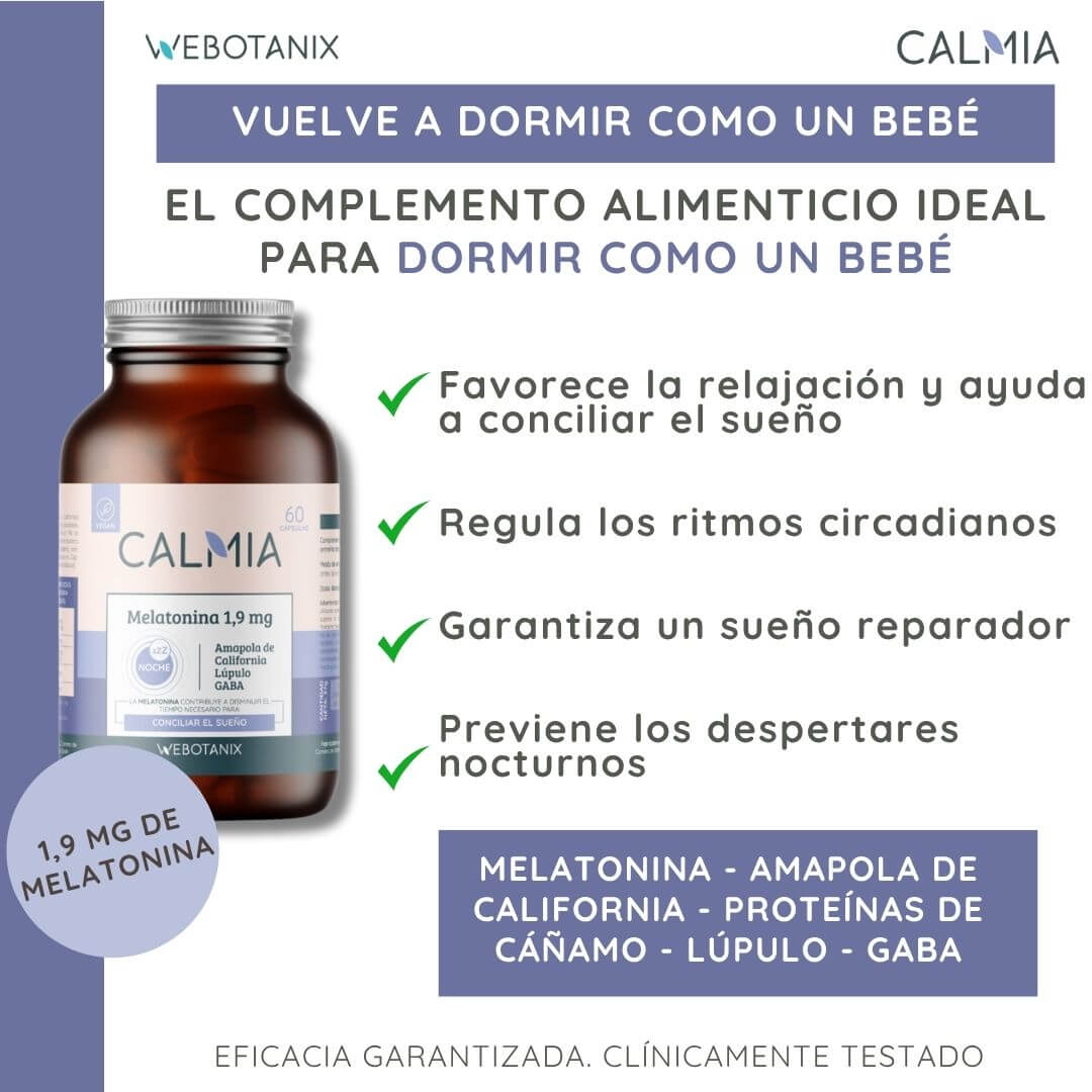 Calmia Nacht Melatonine 1,9 mg  WeBotanix 60 capsules