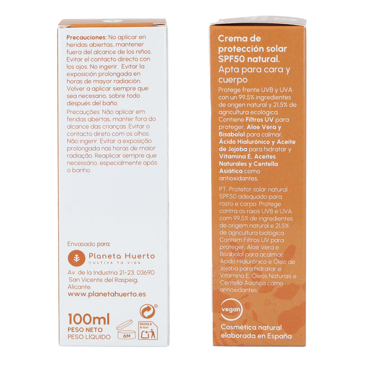 100% minerale zonnebrandcrème SPF50 Planeta Huerto 100 ml
