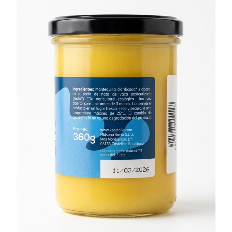 Ghee geklaarde boter 100% natuurlijk Vegetalia 450 ml