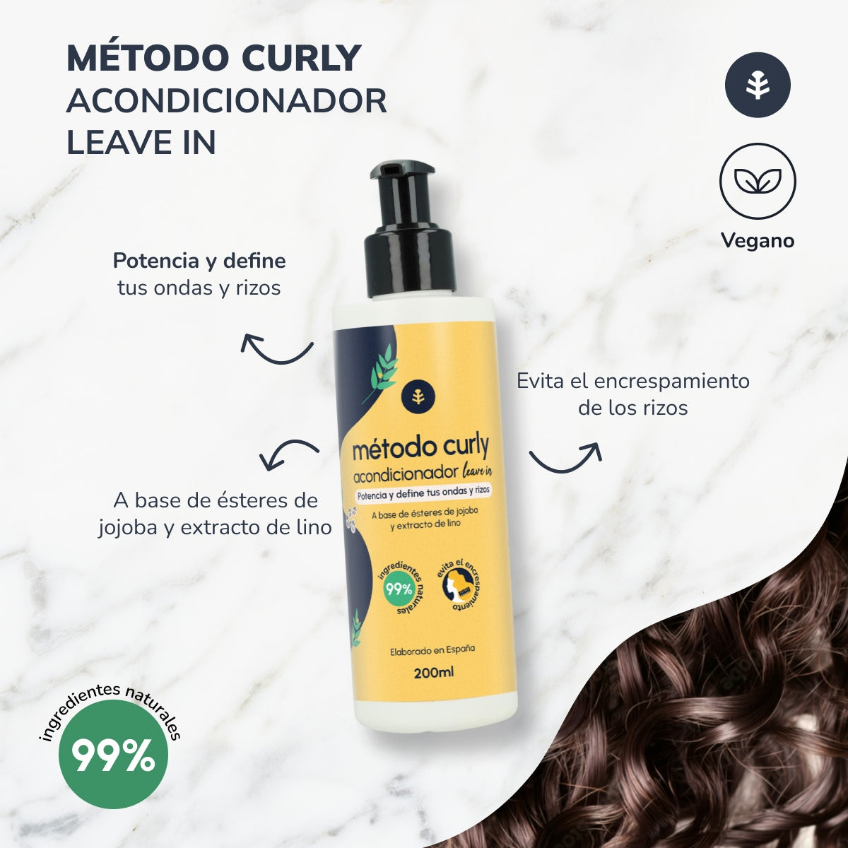 Krullen Methode Pakket: shampoo, masker en leave in Planeta Huerto