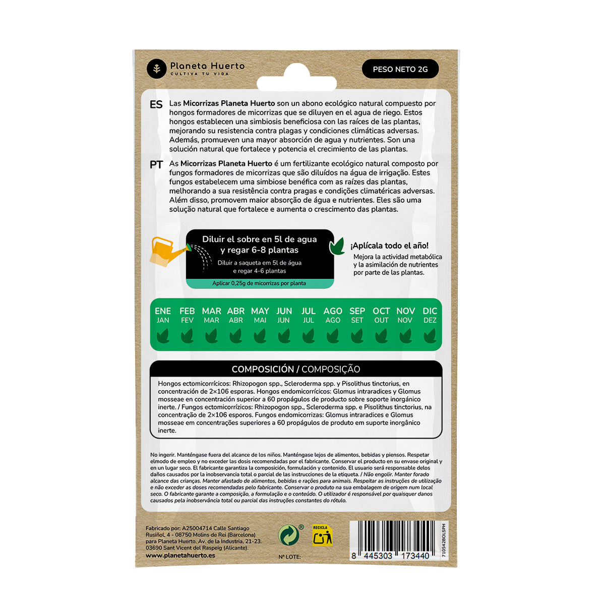 Mycorrhiza Planeta Huerto Zak voor 2 L