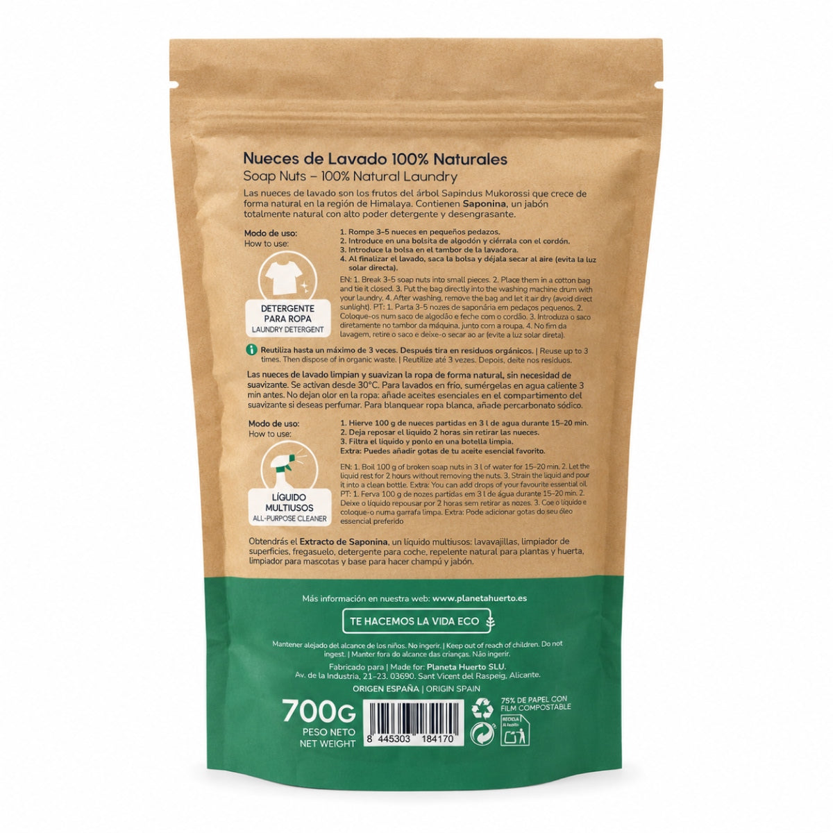 Planeta Huerto Gewassen walnoten 700 g