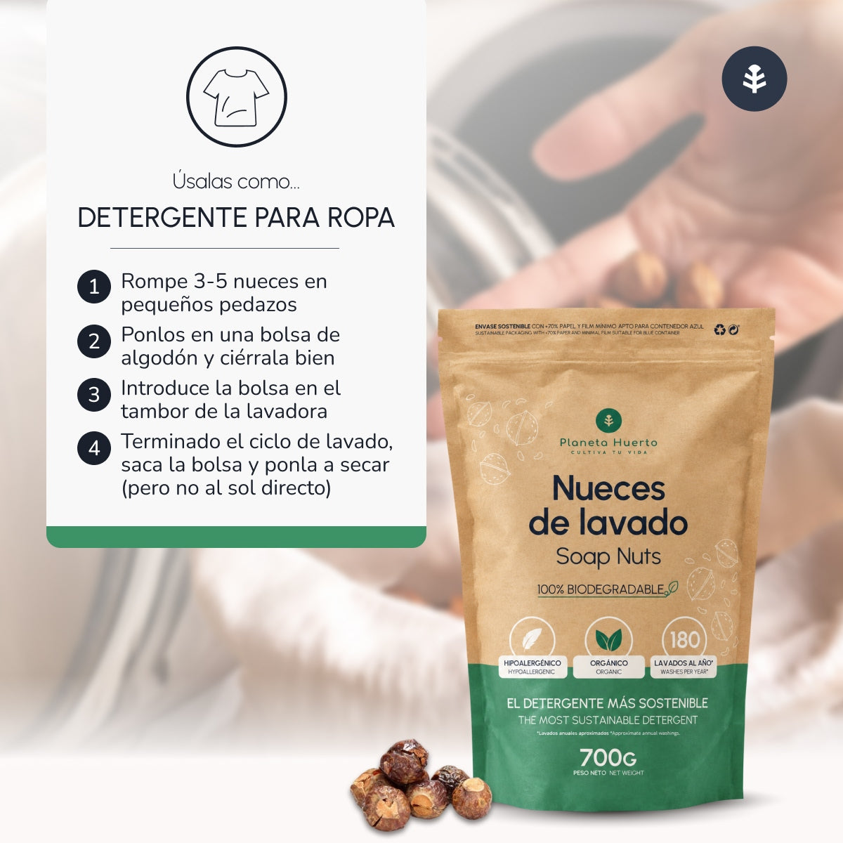 Planeta Huerto Gewassen walnoten 700 g