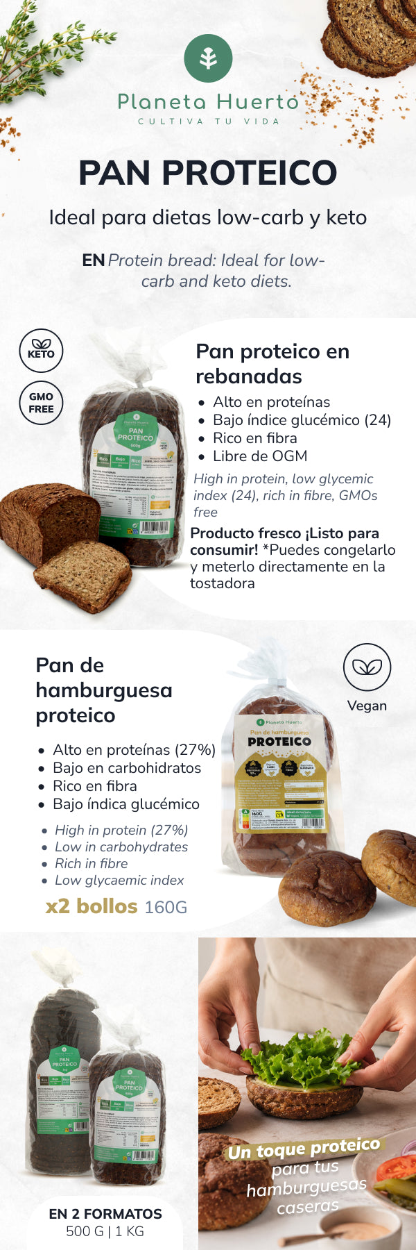 Eiwitbrood Planeta Huerto 500 g