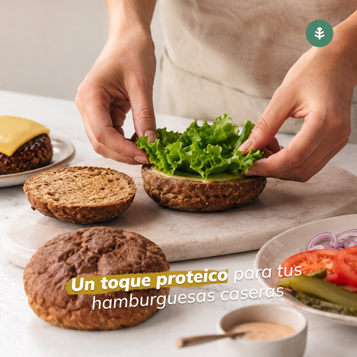 Eiwit hamburgerbroodje Planeta Huerto, 2 x 80 gram