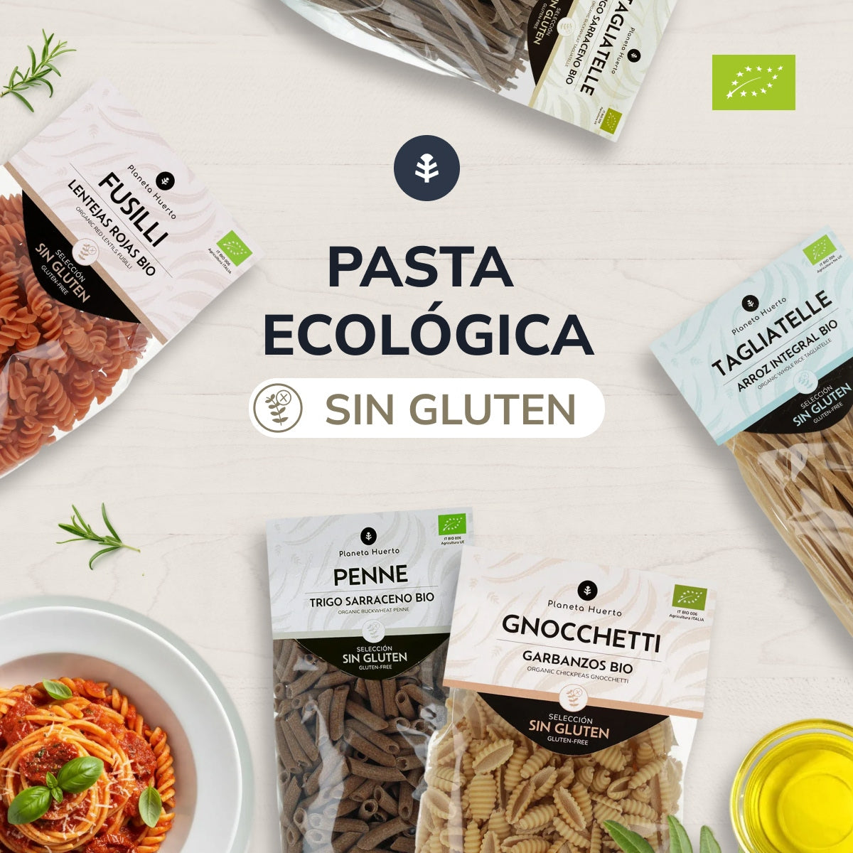 Glutenvrije ECO-macaroni van volkorenrijst Planeta Huerto 500 g