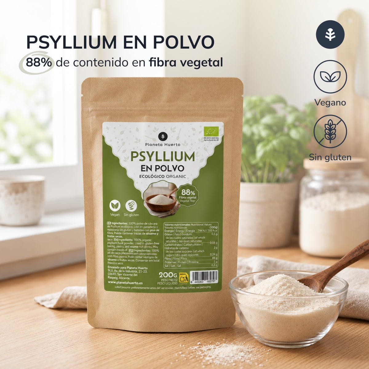 Psyllium poeder Eco Planeta Huerto 200 g