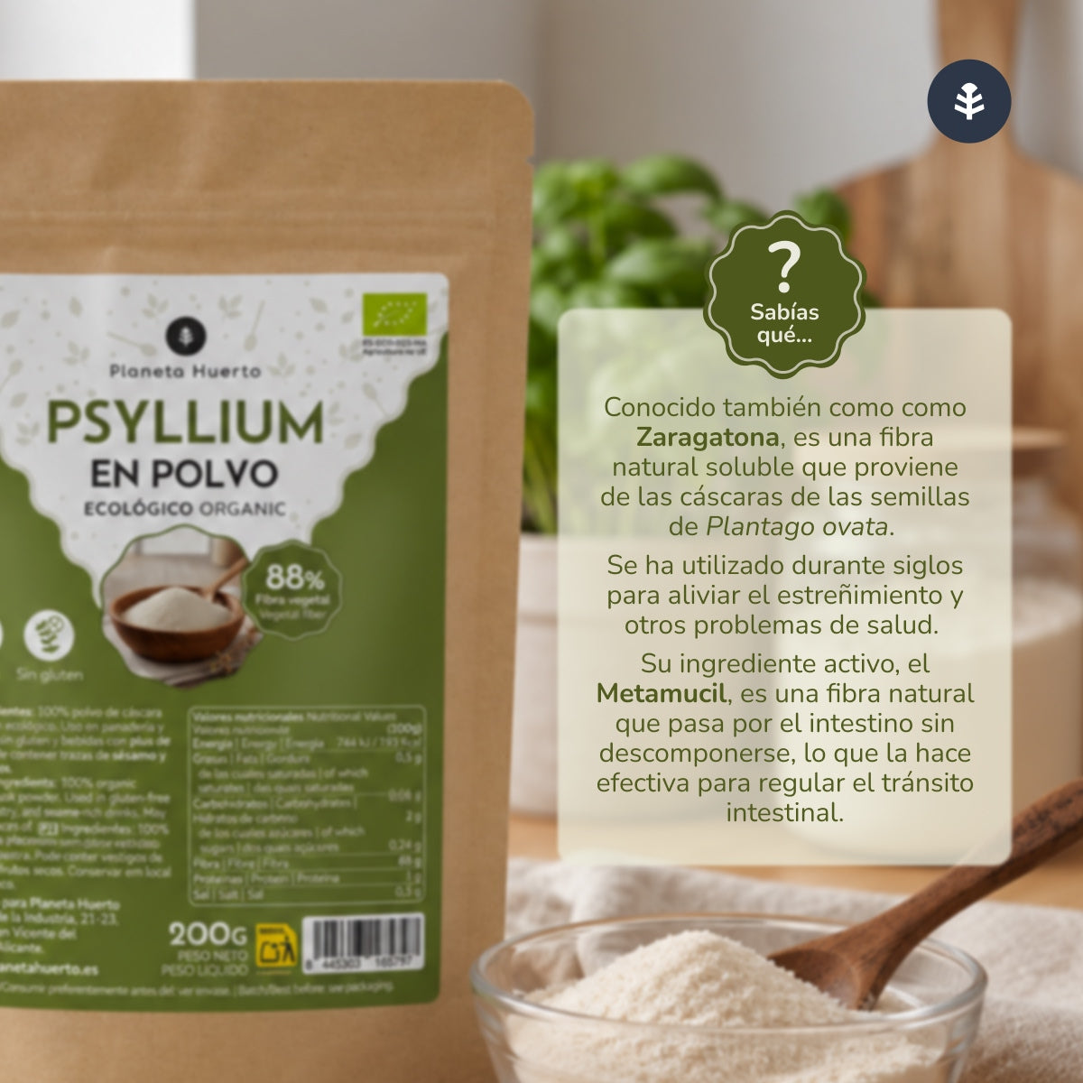 Psyllium poeder Eco Planeta Huerto 200 g
