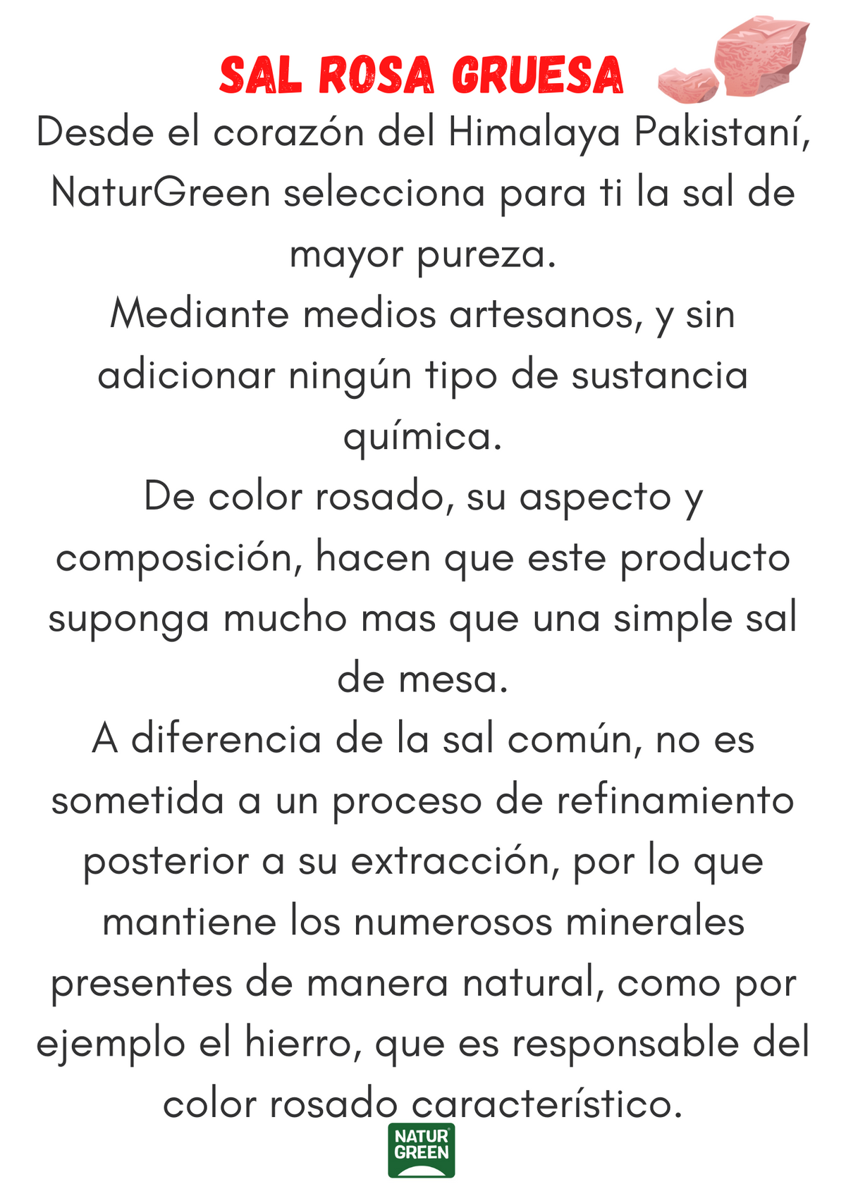 Grof Himalaya roze zout Naturgreen 500 g