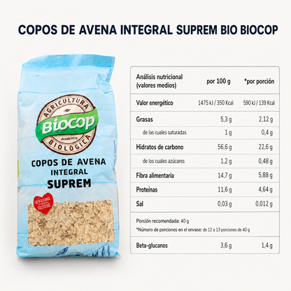 Copos de Avena Integral Suprem BIO Biocop 500g