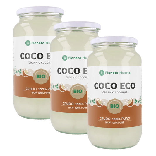 Pak 3x Virgin kokosolie ECO Planeta Huerto 1L