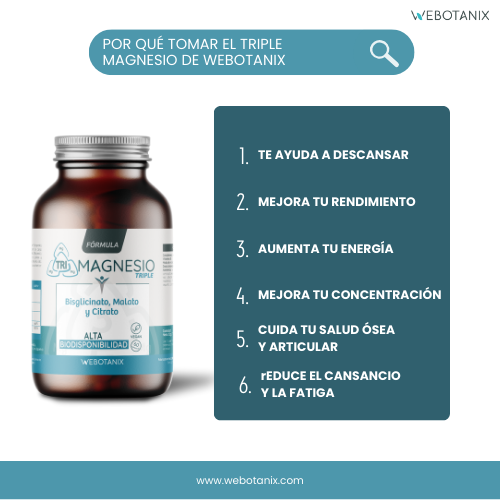 Triple Magnesium (Bisglycinaat, malaat en citraat) Vegan Formula, WeBotanix, 120 capsules