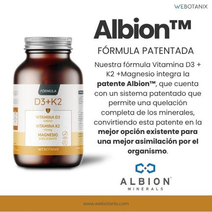 Vitamine D3 4000 IE + K2 + Magnesium Veganistische formule, WeBotanix